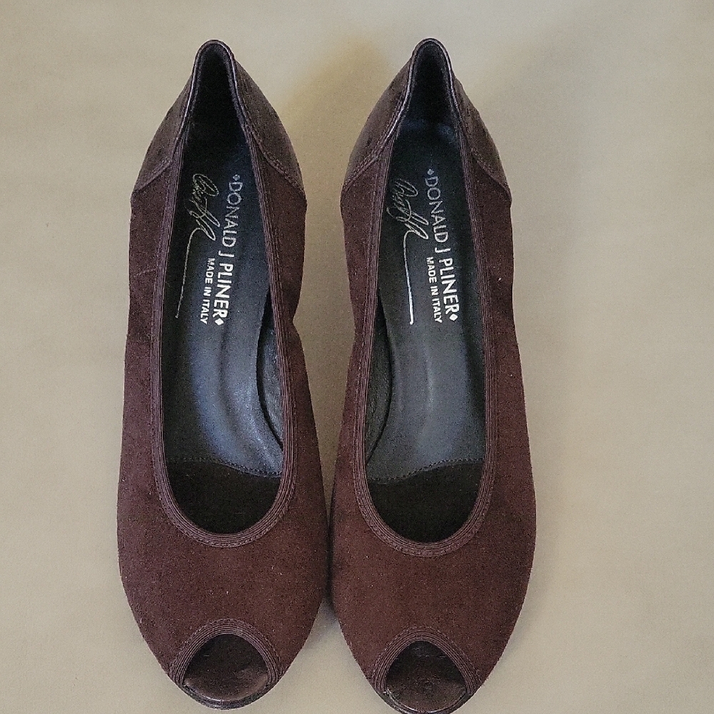 Donald J. Pliner Women's Dark Brown Peep Toe Heels